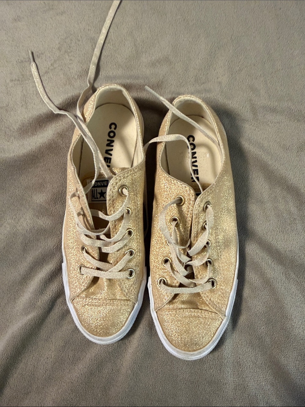 Converse Women's Gold Glitter Low-Top Sneakers